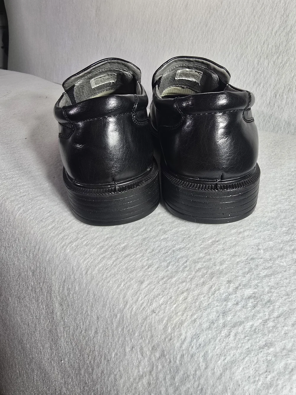 Men's Classic Black Leather Slip-On Loafers From Deer Stag Size 9.5